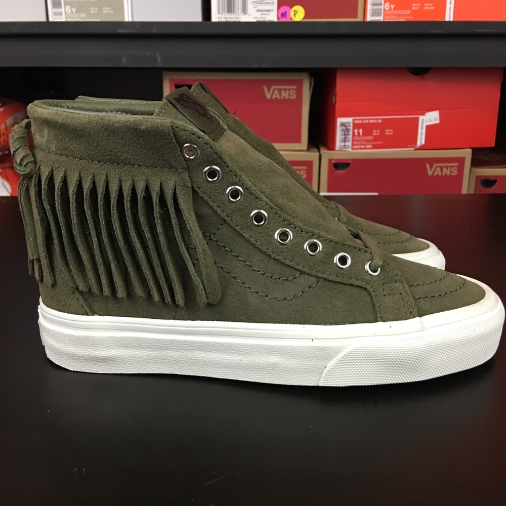 Vans Sk8 Hi Moccasin Ivy Green/White Womens New - Picture 3 of 5